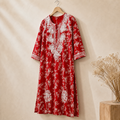 Mal Cotton Digital Print Chikankari Long Kurti