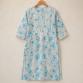 Mal Cotton Digital print Chikankari Long Kurta