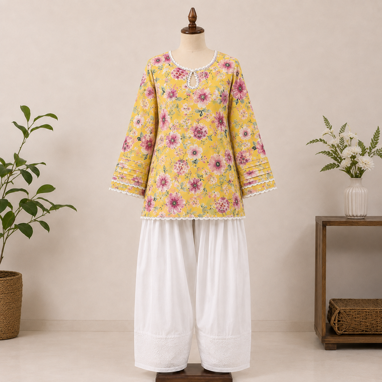 Pure Cotton Farshi Suit With Designer Back