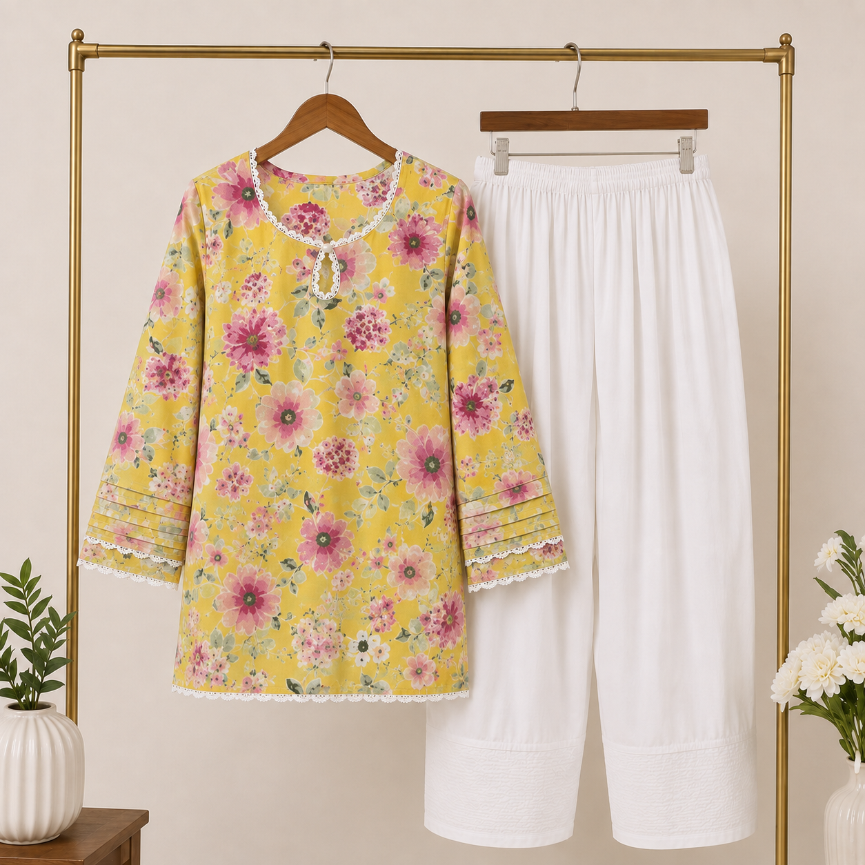 Pure Cotton Farshi Suit With Designer Back