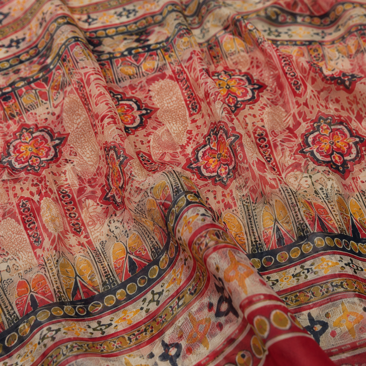 Cambric Cotton Digital Print Chiffon Dupatta Suit