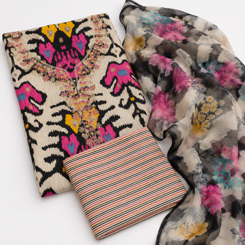 Kota-Doriya Digital Print Chiffon Dupatta Suit