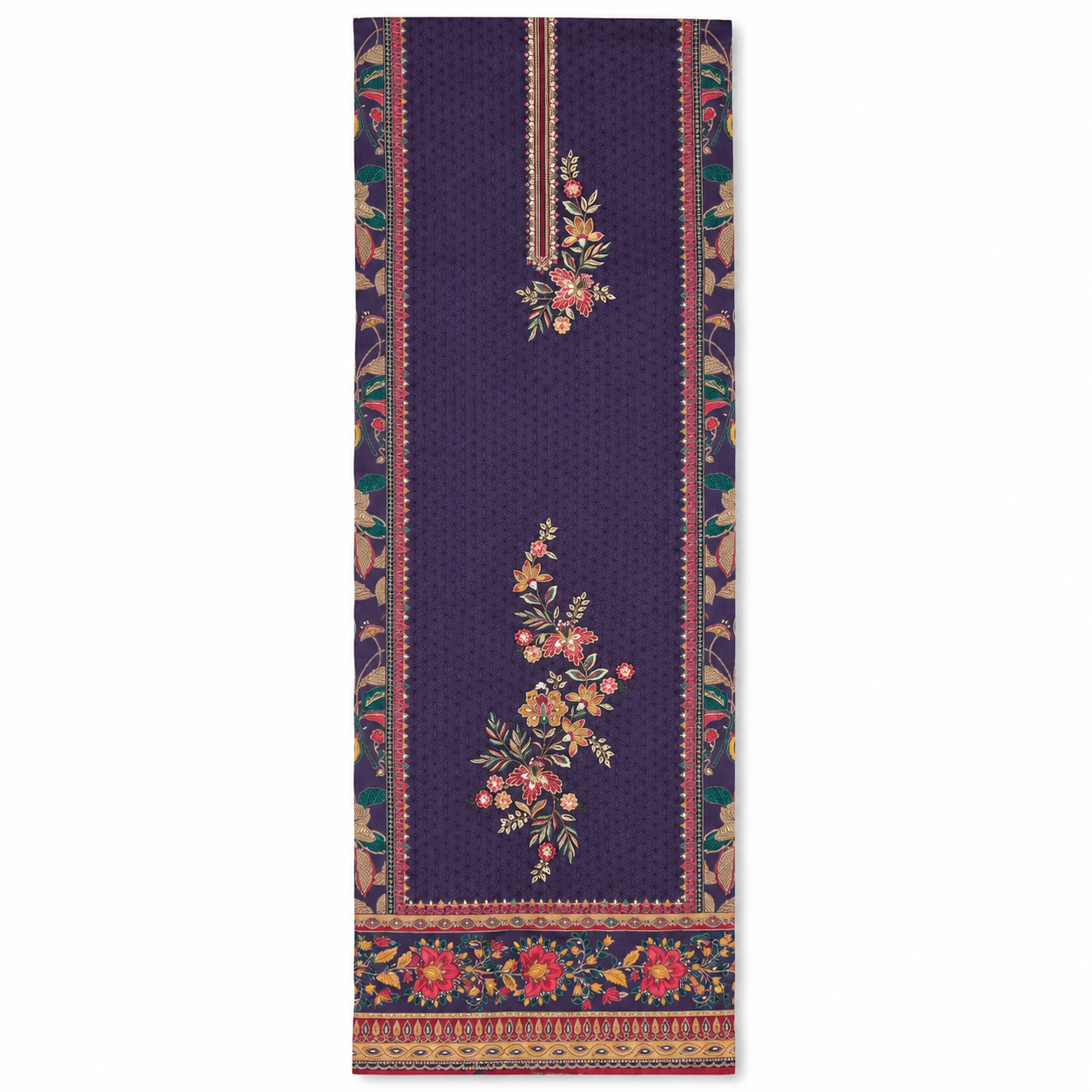 Cotton Satin Digital Print With Embroidery, Dupatta Pure Mal