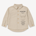 Boys’ Beige Full-Sleeve Casual Shirt with Printed Front Detail and Flap Pocket