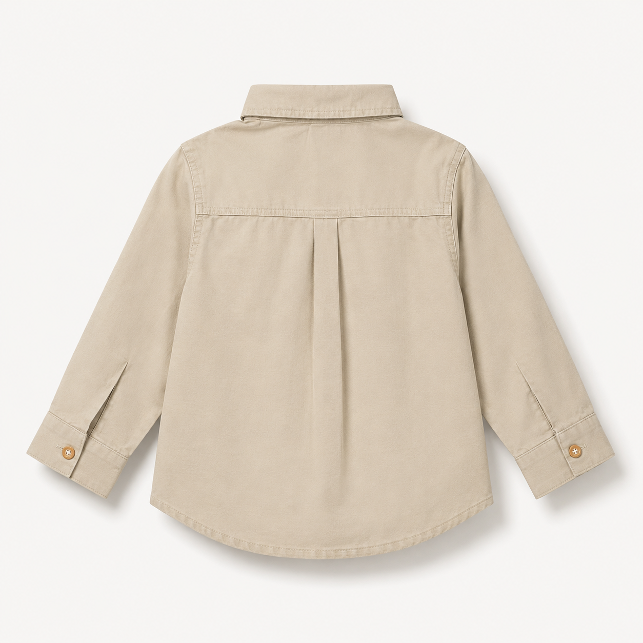 Boys’ Beige Full-Sleeve Casual Shirt with Printed Front Detail and Flap Pocket