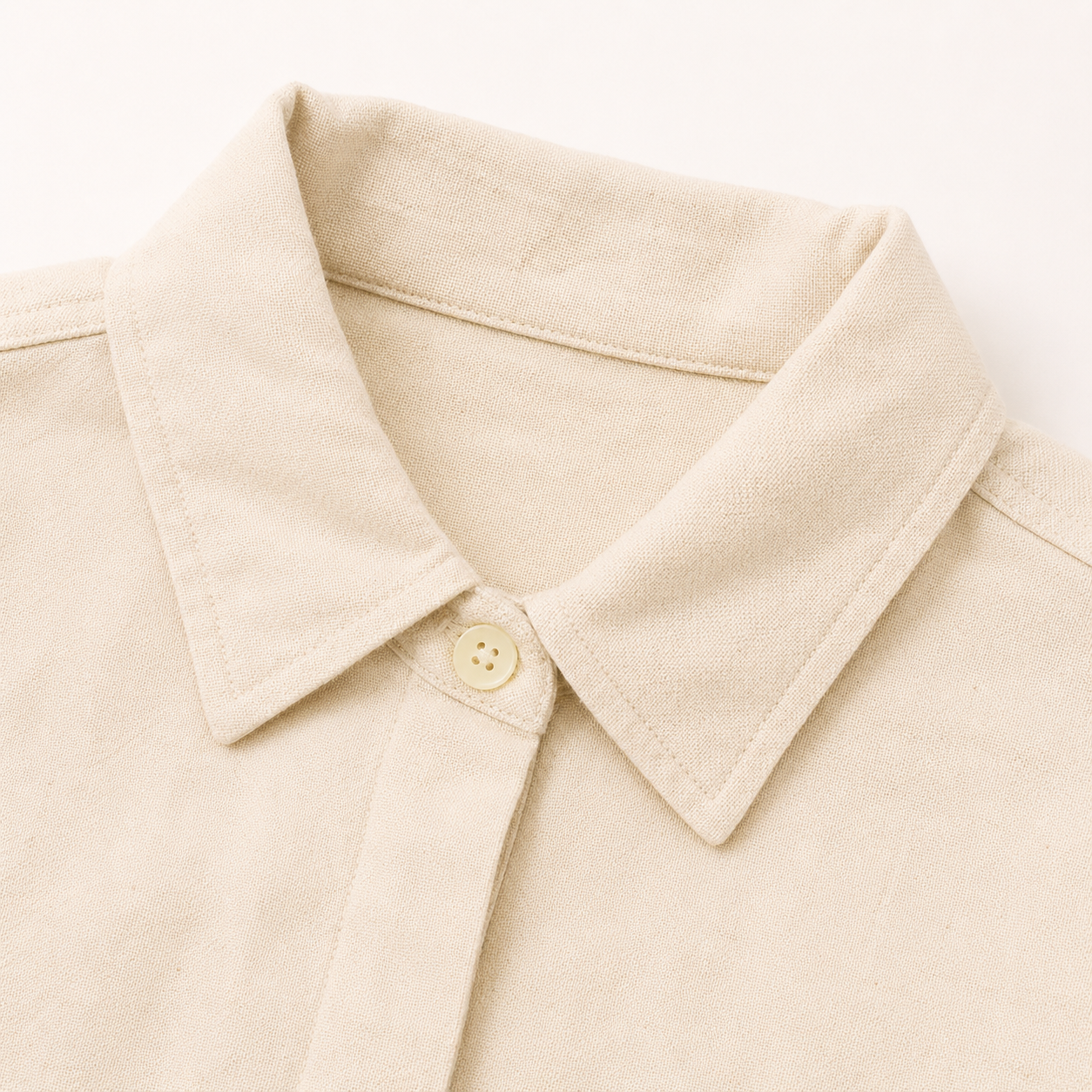 Girls’ Cream Full-Sleeve High-Low Shirt with Embroidered Sleeve Patch