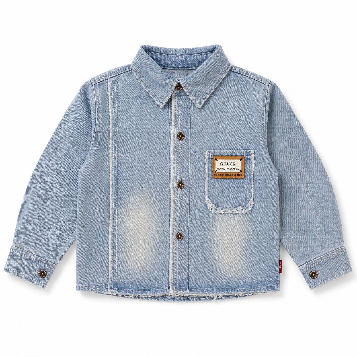 Boys’ 3-Piece Casual Outfit Set with Blue Denim Shirt, Printed T-Shirt and Black Pants