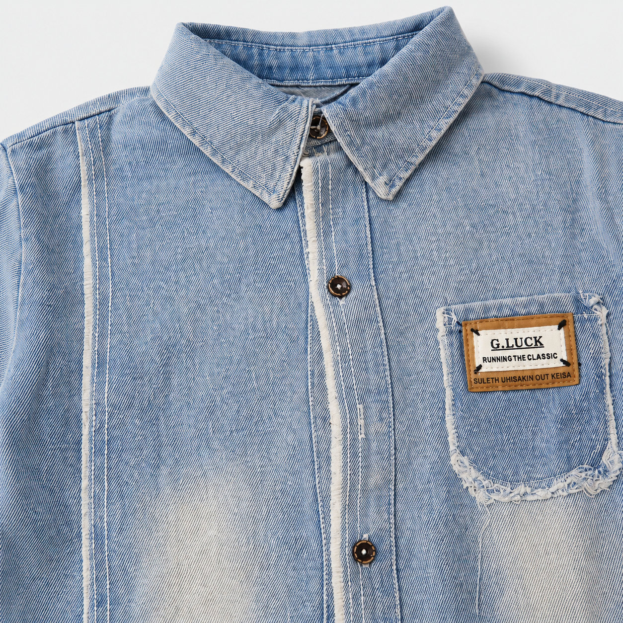 Boys’ 3-Piece Casual Outfit Set with Blue Denim Shirt, Printed T-Shirt and Black Pants