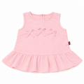 Baby Girls’ Light Pink Sleeveless Peplum Top with Decorative Bow Details