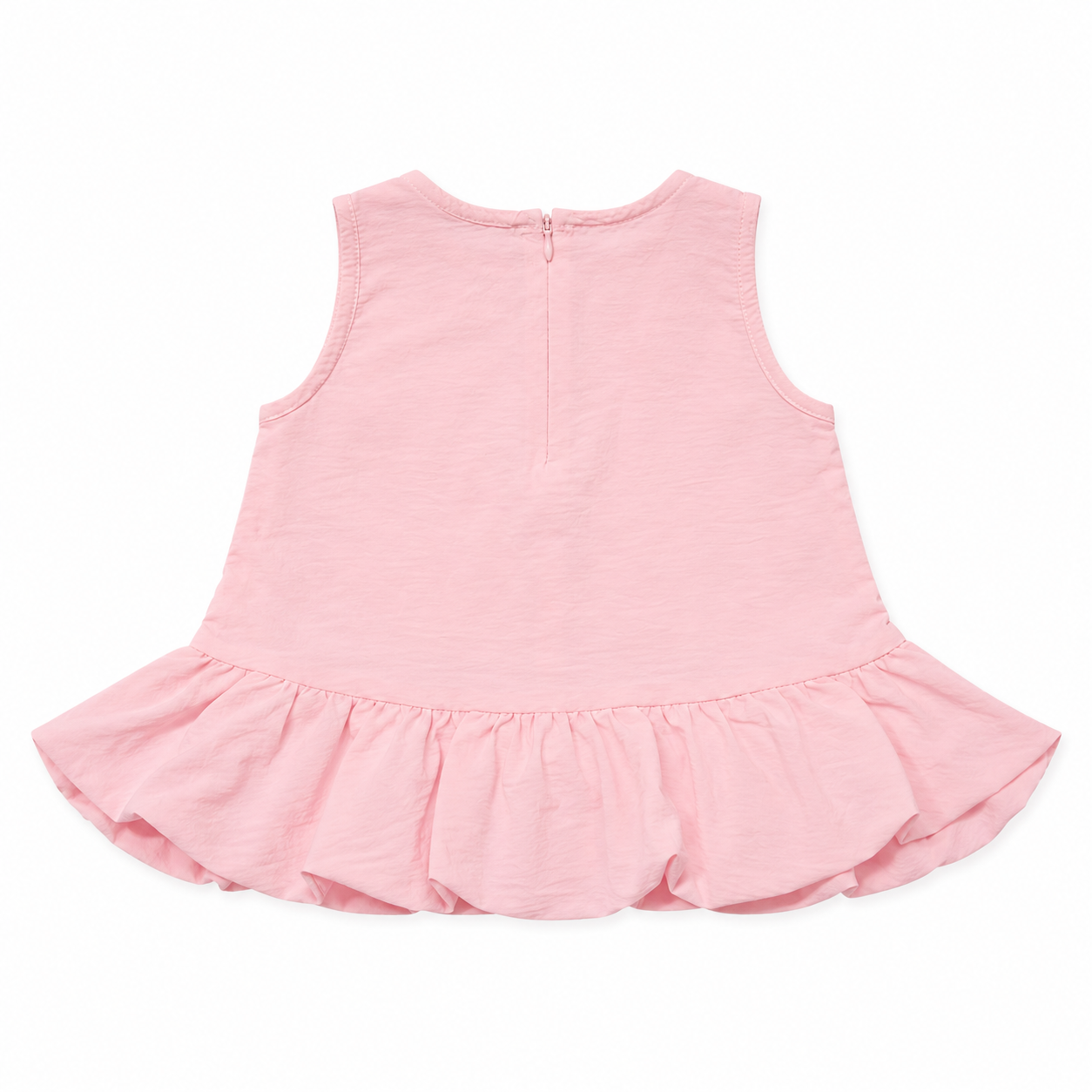 Baby Girls’ Light Pink Sleeveless Peplum Top with Decorative Bow Details