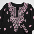 Cotton Two Shade Chikan Embroidered Kurti