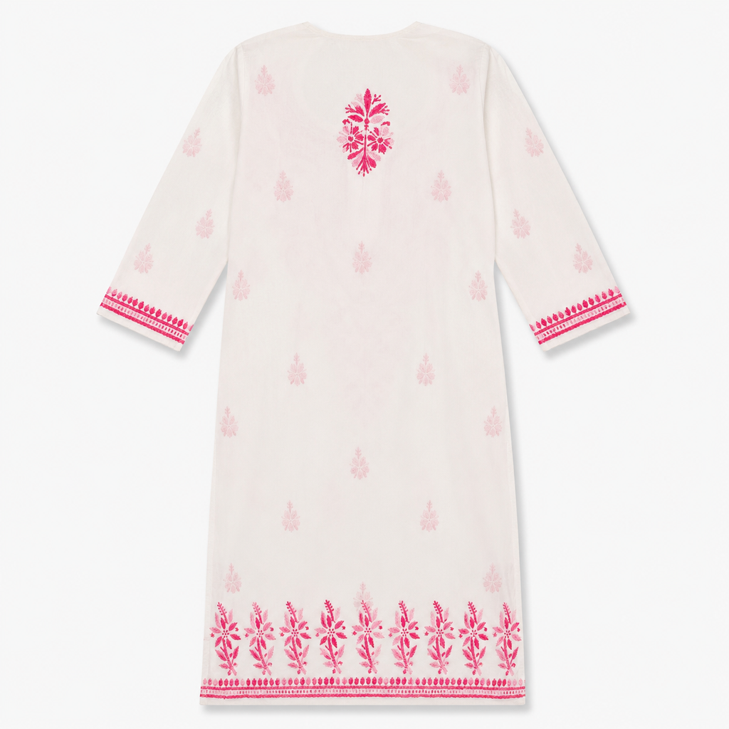 Mal Cotton Chikan Embroidered Kurti