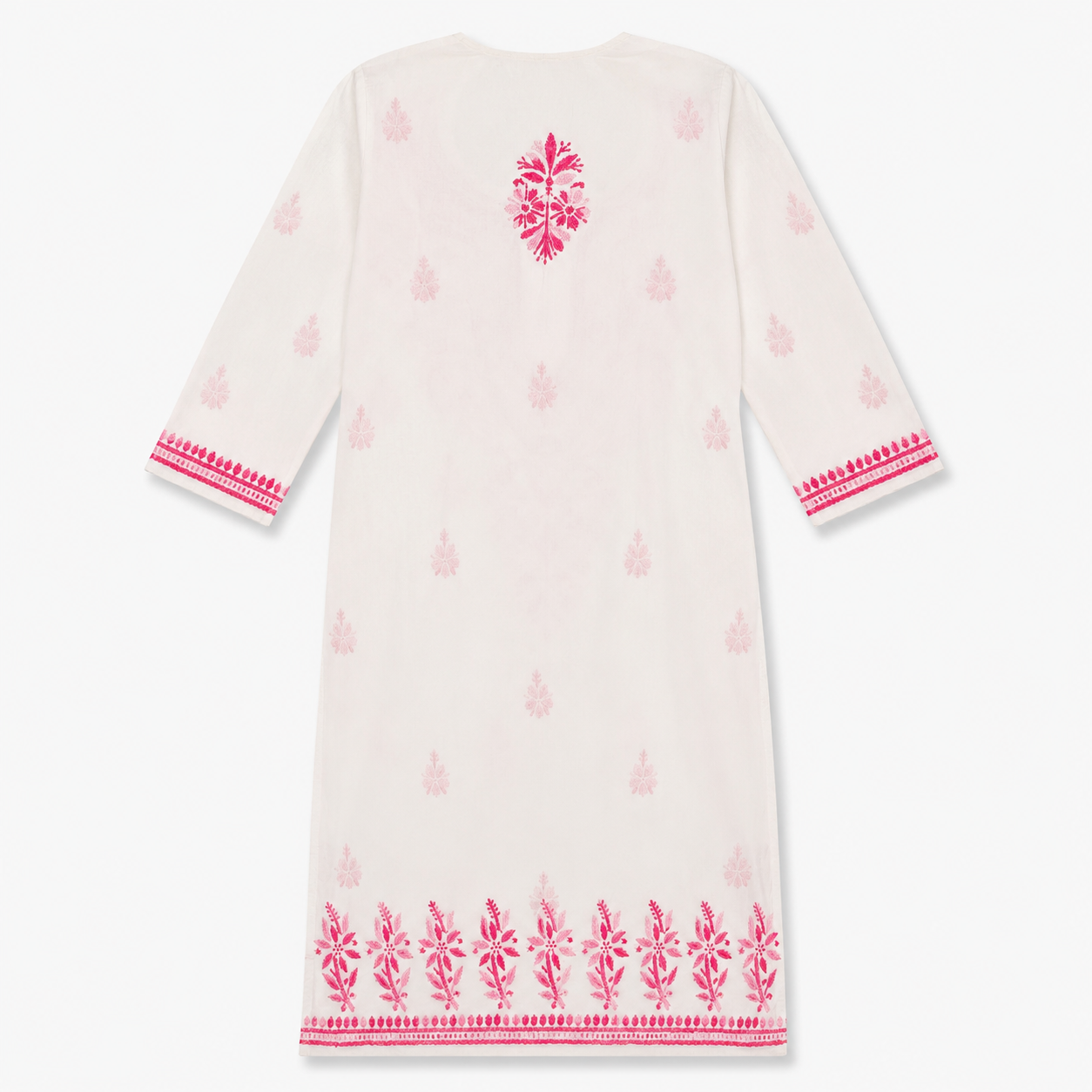 Mal Cotton Chikan Embroidered Kurti