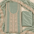 Heavy Embroidered Organza Suit with Santoon inner and bottom