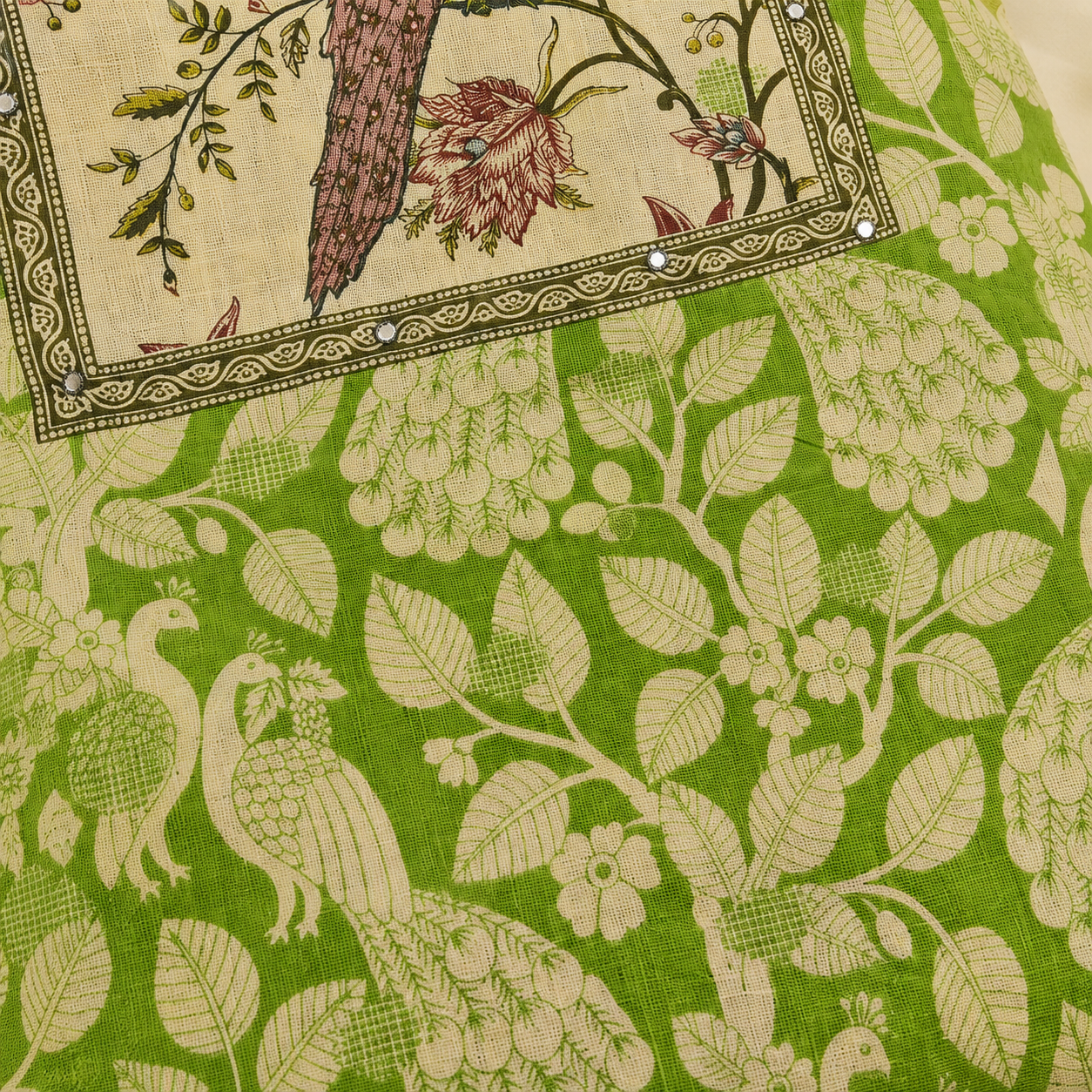 Kota Doriya Peacock Digital Print Suit