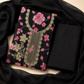 Cotton Rayon Foil Print Embroidered Partywear Suit