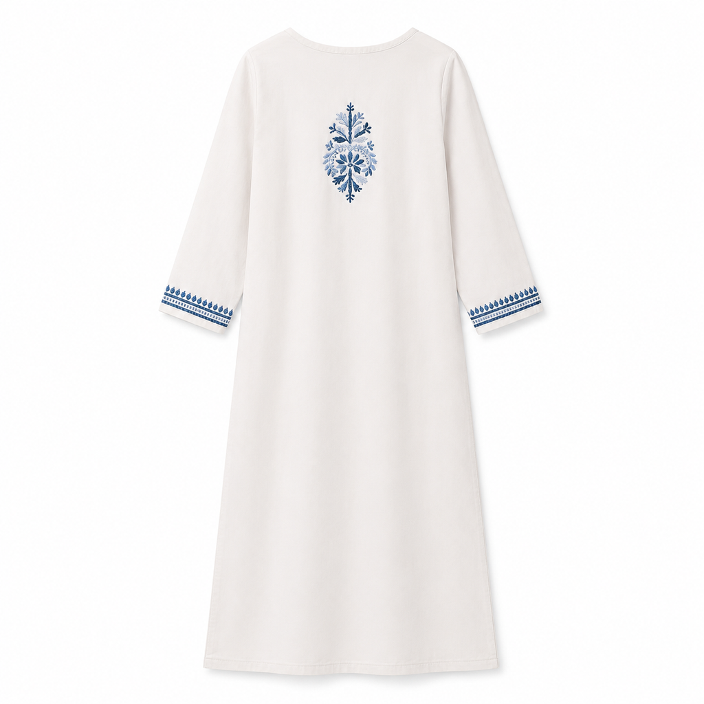 Mal Cotton Chikan Embroidered Kurti
