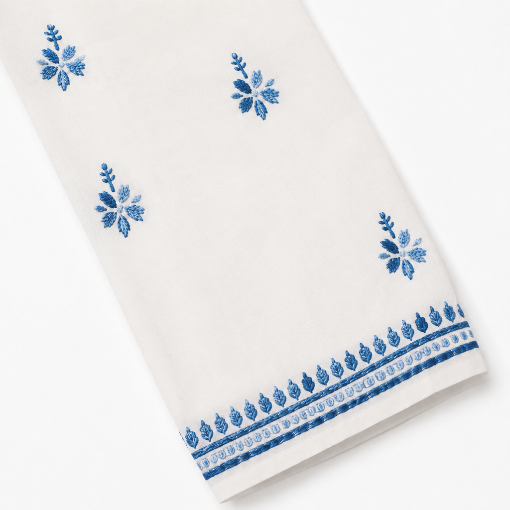 Mal Cotton Chikan Embroidered Kurti
