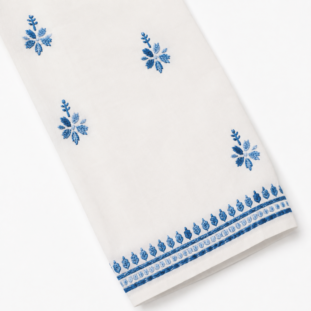 Mal Cotton Chikan Embroidered Kurti