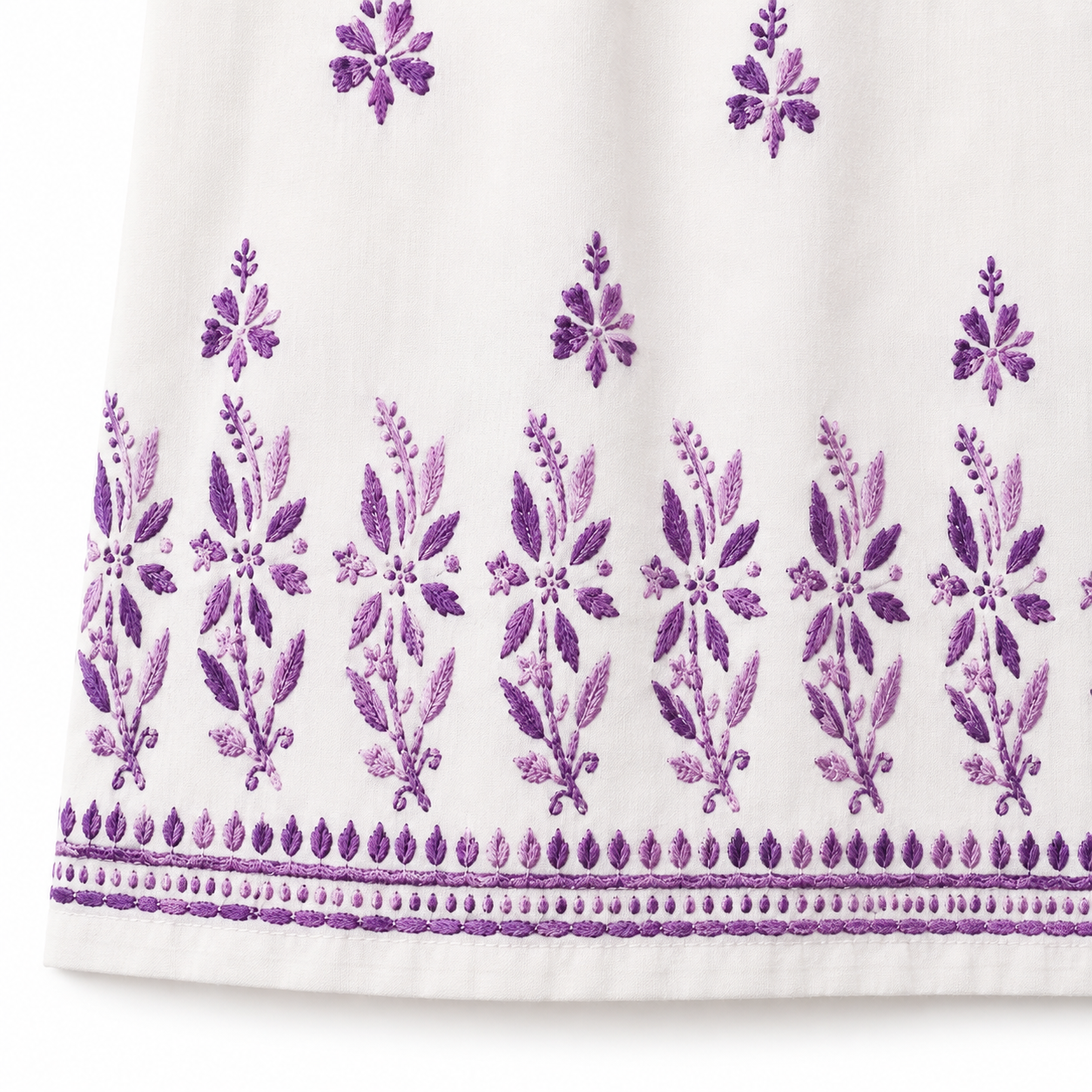 Mal Cotton Chikan Embroidered Kurti
