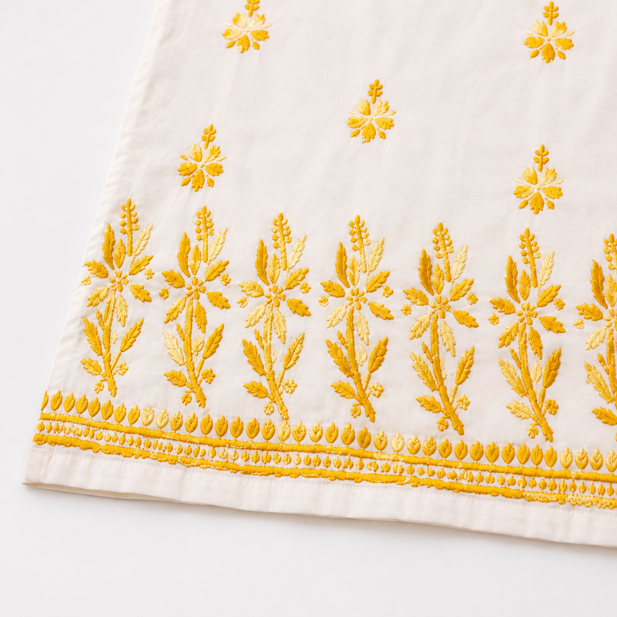 Mal Cotton Chikan Embroidered Kurti