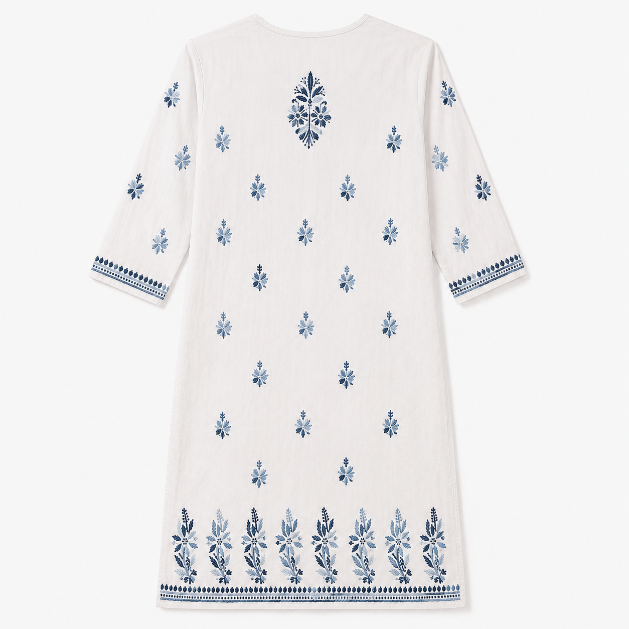 Mal Cotton Chikan Embroidered Kurti