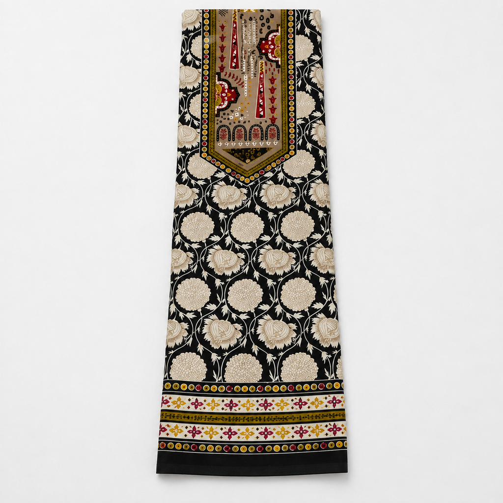 Cambric Cotton Digital Print Chiffon Dupatta Suit