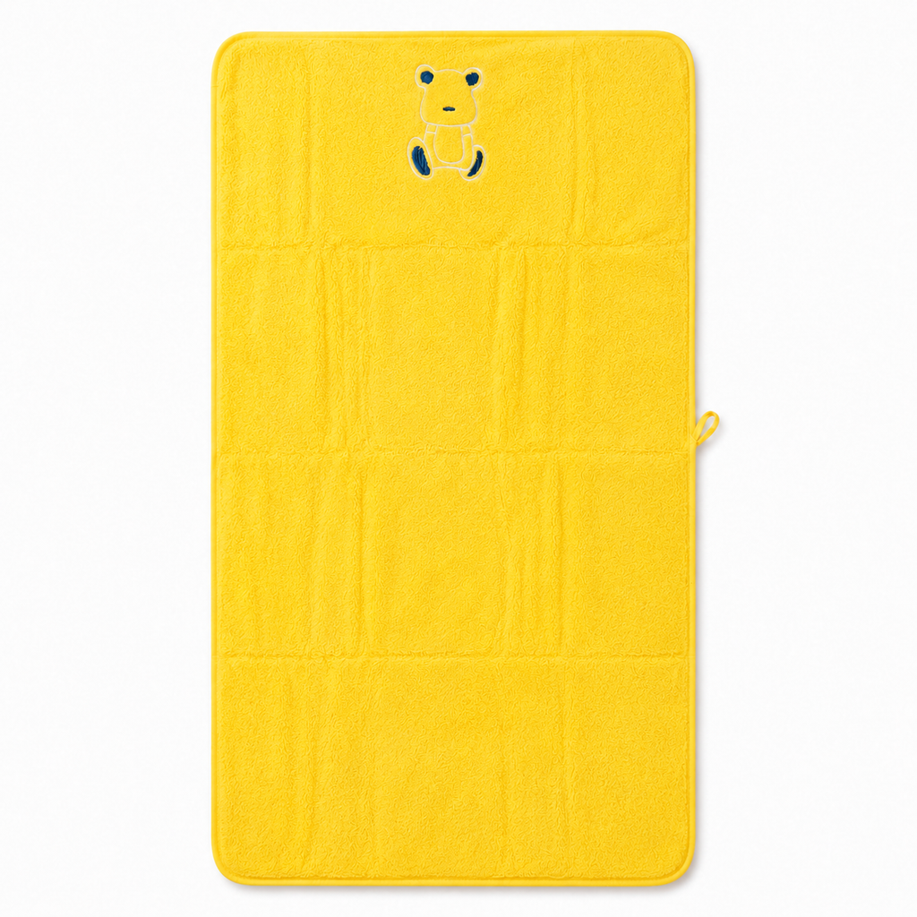 Kids’ Soft Terry Bath Towel with Embroidered Teddy Bear Design | Multiple Colour Options