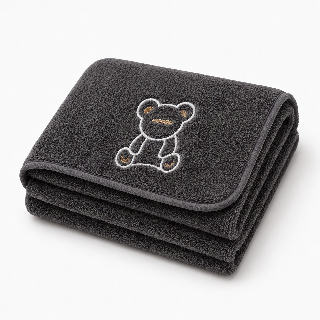 Kids’ Soft Terry Bath Towel with Embroidered Teddy Bear Design | Multiple Colour Options