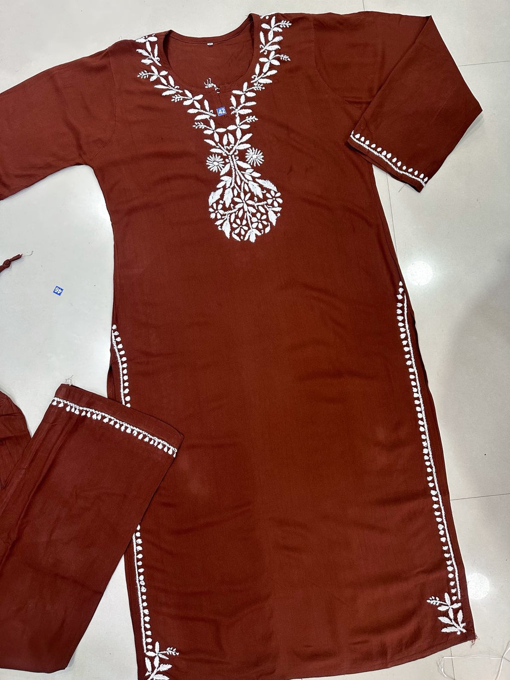 Heavy Rayon Chikan Kurta Set