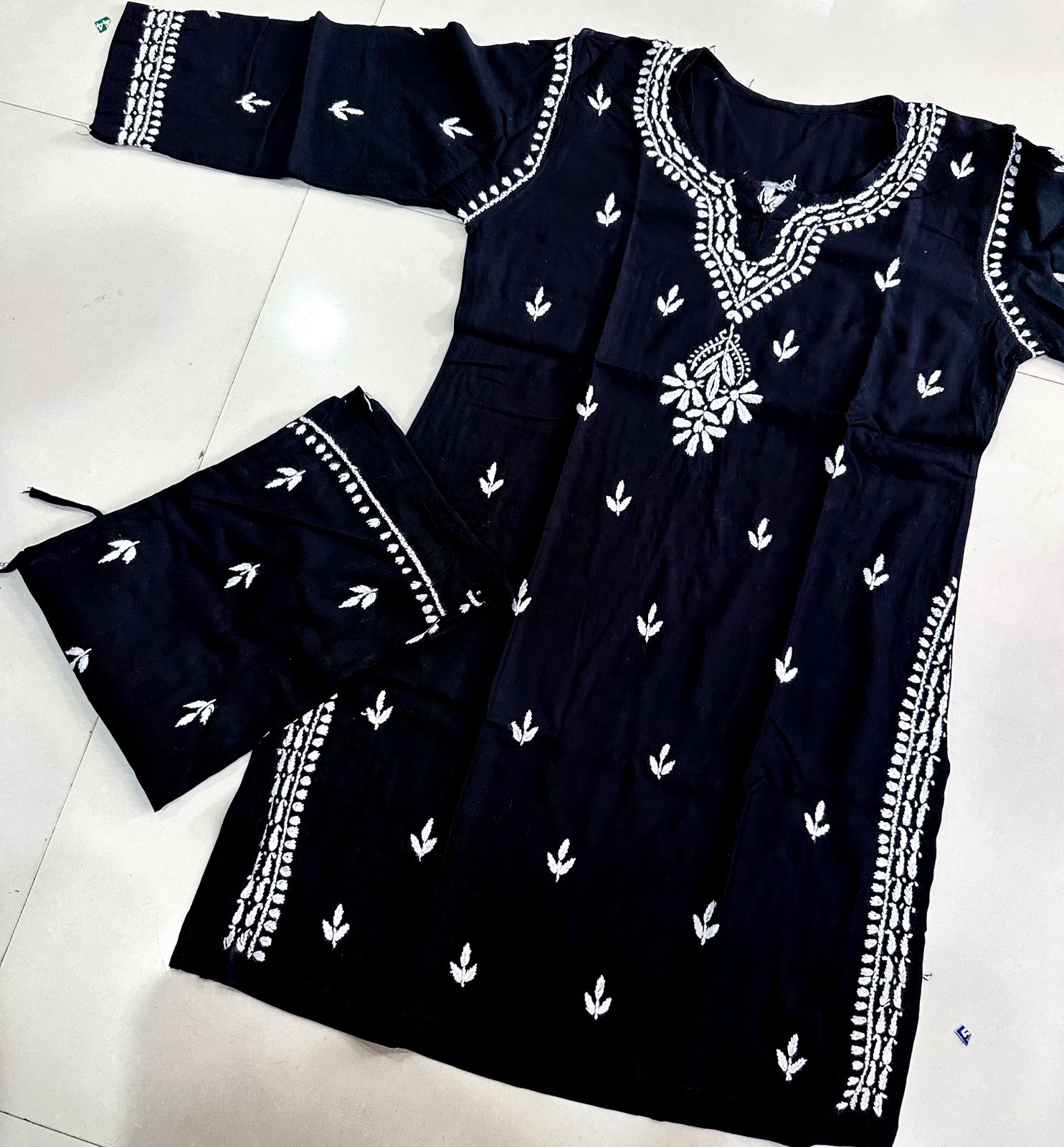 Chikan Plazzo Kurta Set