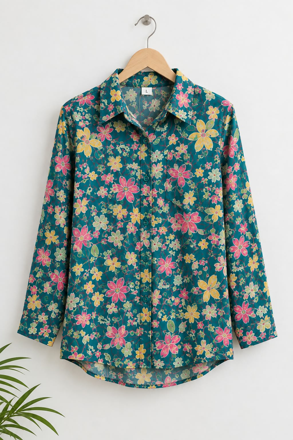 Bloom & Breeze Pure Muslin Long Shirt for Girls Elegant Floral Everyday Wear