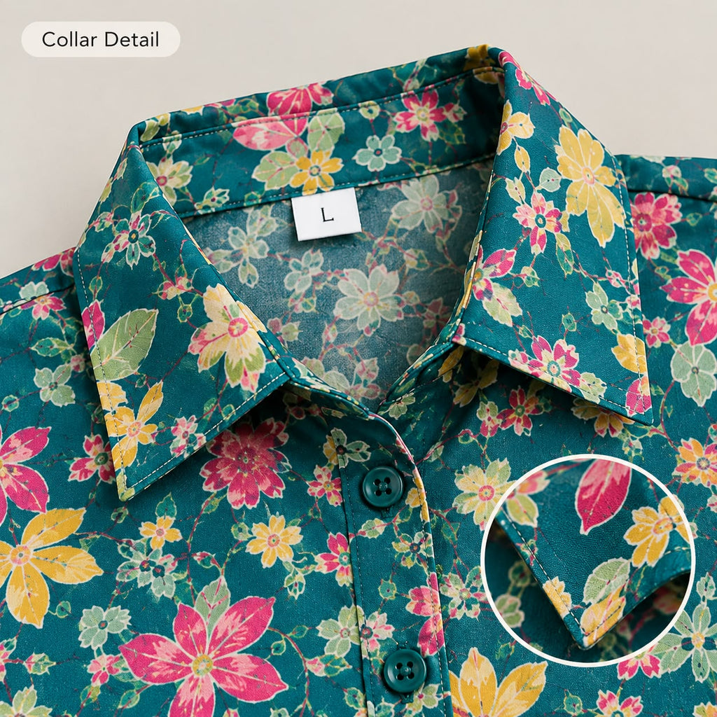 Bloom & Breeze Pure Muslin Long Shirt for Girls Elegant Floral Everyday Wear