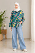 Bloom & Breeze Pure Muslin Long Shirt for Girls Elegant Floral Everyday Wear