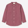 Boys’ Dusty Rose Full-Sleeve Mandarin Collar Shirt with Button-Down Front