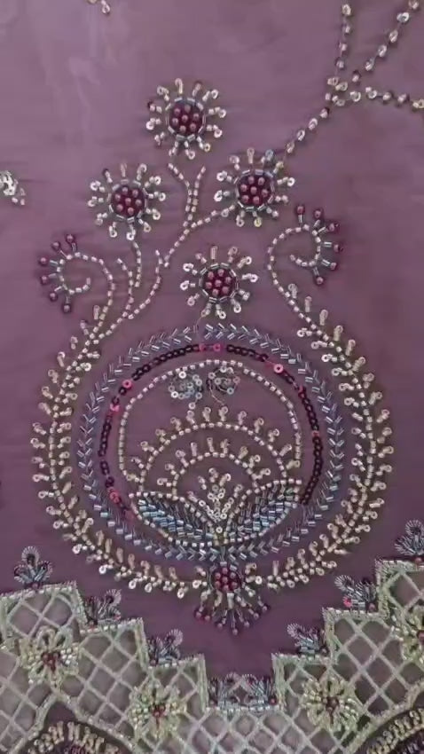 Heavy Embroidered  Double Shaded Jimmy Choo Fabric