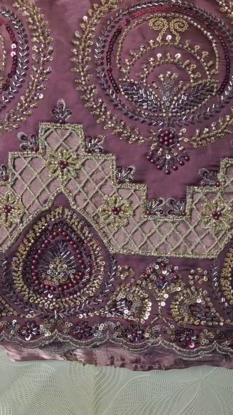 Heavy Embroidered  Double Shaded Jimmy Choo Fabric