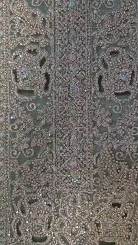 Heavy Embroidered Organza Suit with Santoon inner and bottom