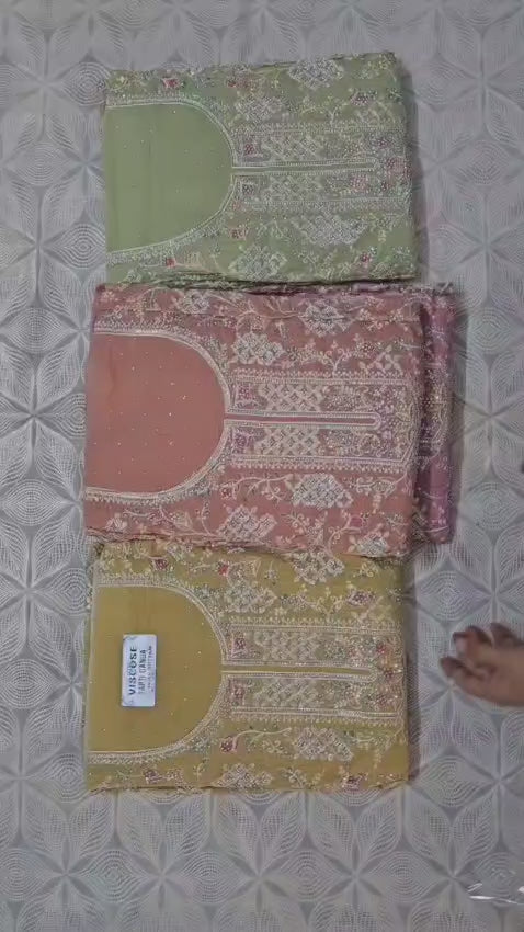 Full Heavy Embroidery Chiffon Elegant Unstitched Suit